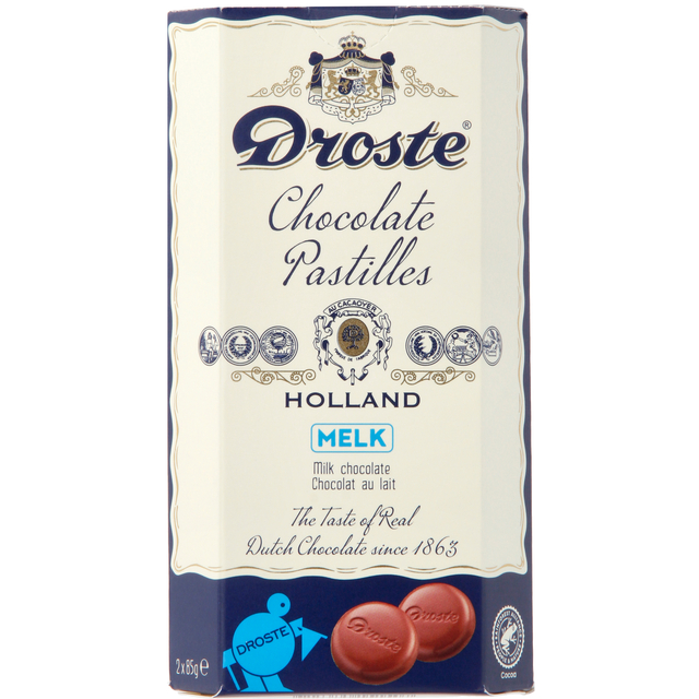 Chocolade Droste duopack pastilles melk 170gr