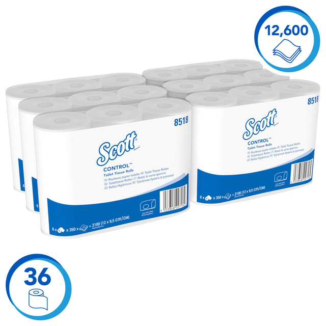 Toiletpapier Scott Control 3-laags 350 vel wit 8518