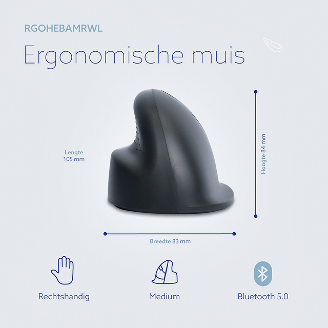 Muis R-Go Ergonomisch HE Basic Wireless Rechts M