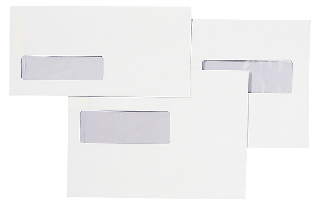 Envelop Quantore 110x220mm venster 3x10cm links zelfklevend 25 stuks