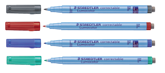 Viltstift Staedtler Lumocolor 305 non permanent correctable F blauw