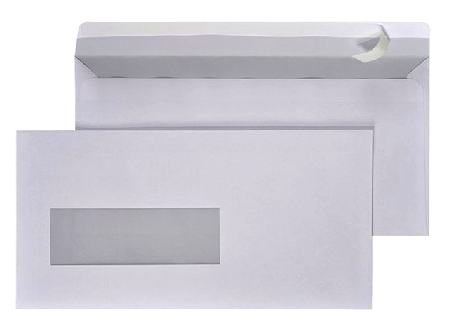 Envelop Quantore 110x220mm venster 4x11cm links zelfklevend 500 stuks