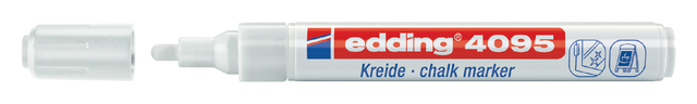 Krijtstift edding 4095 rond 2-3mm wit blister à 5 stuks