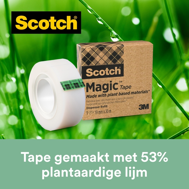 Plakband Scotch Magic 900 19mmx30m onzichtbaar mat