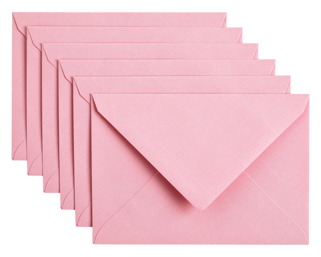 Envelop Papicolor C6 114x162mm babyroze pak à 6 stuks