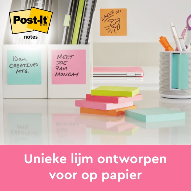 Memoblok Post-it 654 76x76mm neon groen 100 vel