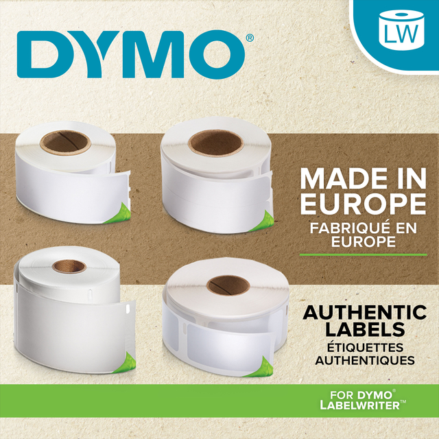 Etiket Dymo LabelWriter naamkaart 54x101mm 12 rollen á 220 stuks wit