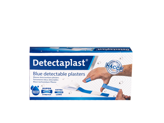 Waterafstotende blauwe pleister Detectaplast 180x20mm 100 stuks