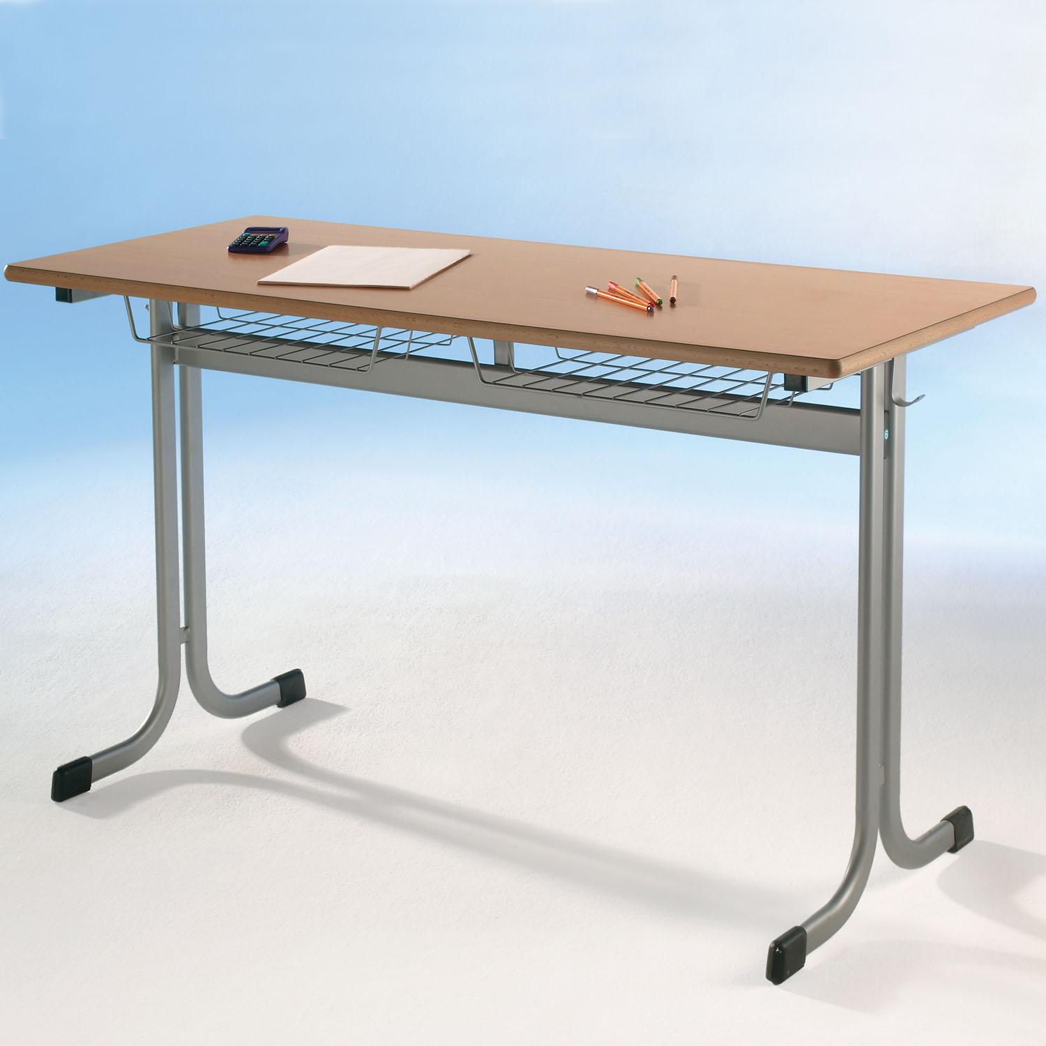 Tweepersoons studententafel 130x55 cm MT50Z-PU, tafelblad melamine met PU rand