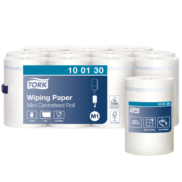 Poetspapier Tork M1 Advanced 1-laags 120m wit 100130