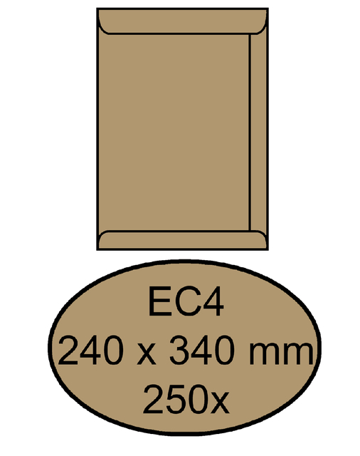 Envelop Quantore akte EC4 240x340mm bruinkraft 250 stuks