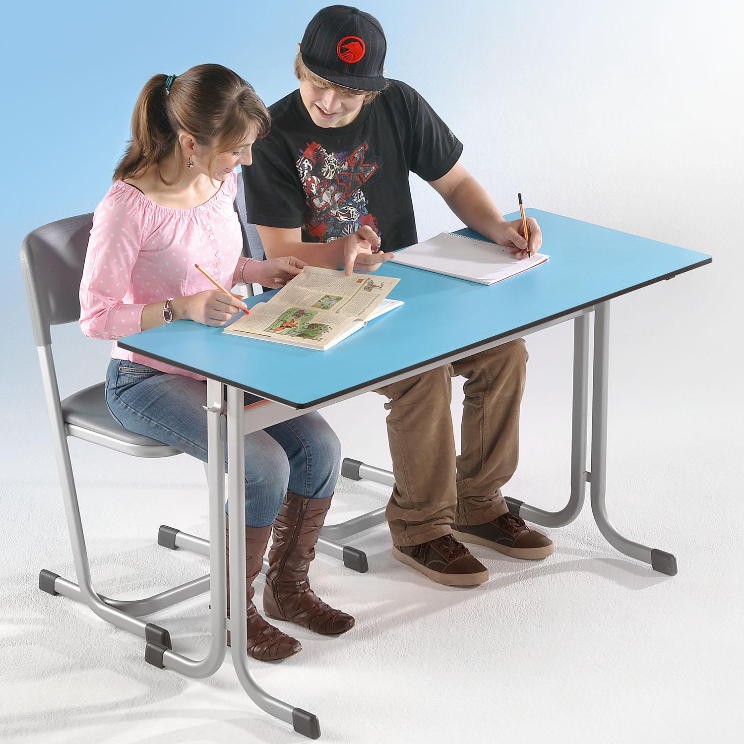 Tweepersoons studententafel 130x65 cm MT60Z-V, met massief kernblad "Powersurf"