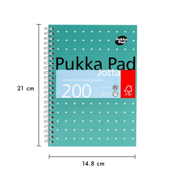 Notitieboek Pukka Pad Jotta A5 lijn 200 pagina's 80gr groen