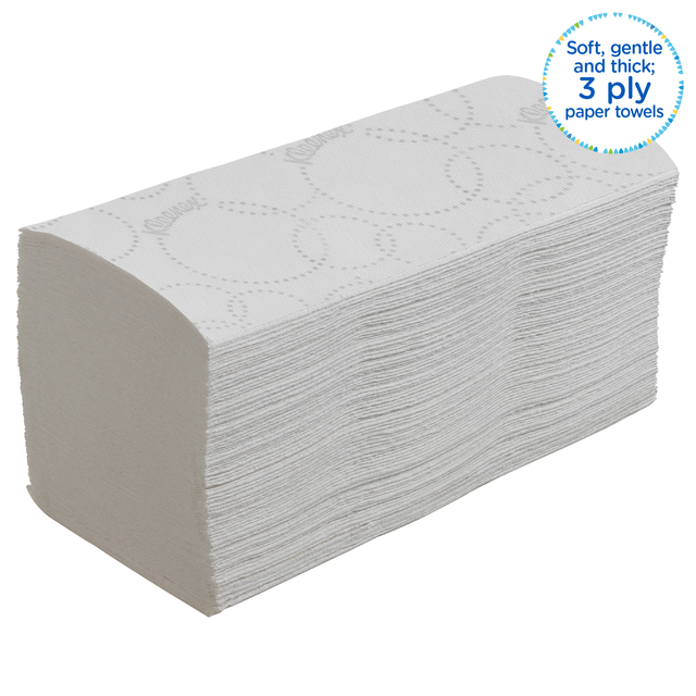 Handdoek Kleenex Ultra i-vouw 3-laags 215x318mm 15x96 vel wit 6710