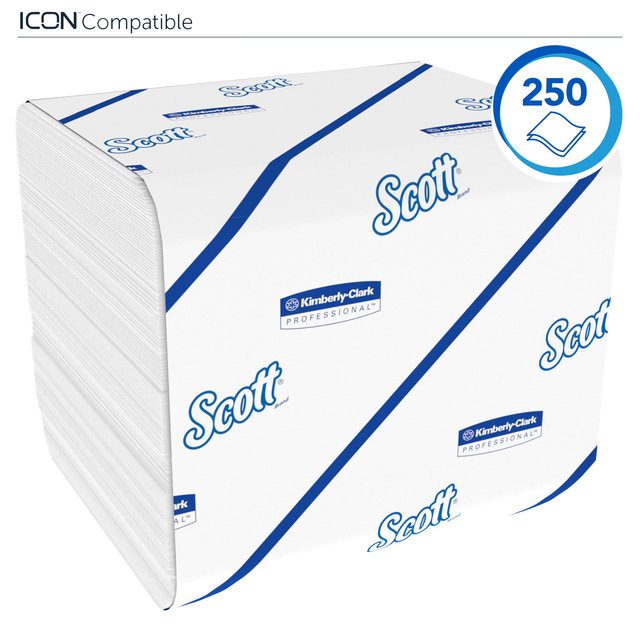 Toiletpapier Scott Control gevouwen 2-laags 110x186mm wit 8508