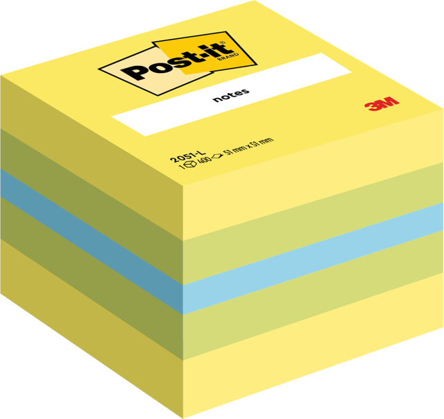 Memoblok Post-it 2051 51x51mm kubus lemon