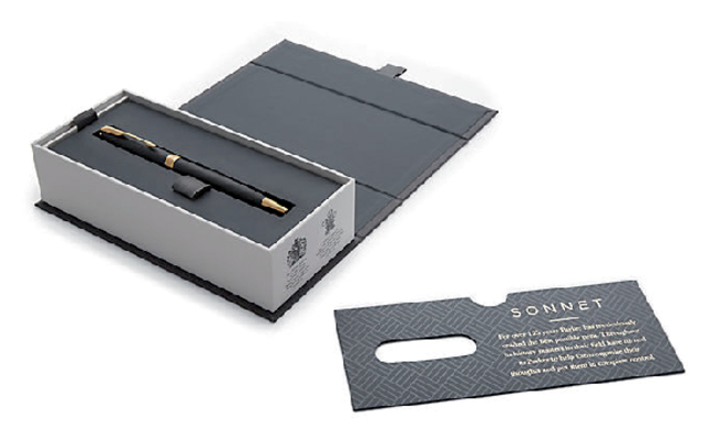 Balpen Parker Sonnet matte black lacquer GT medium