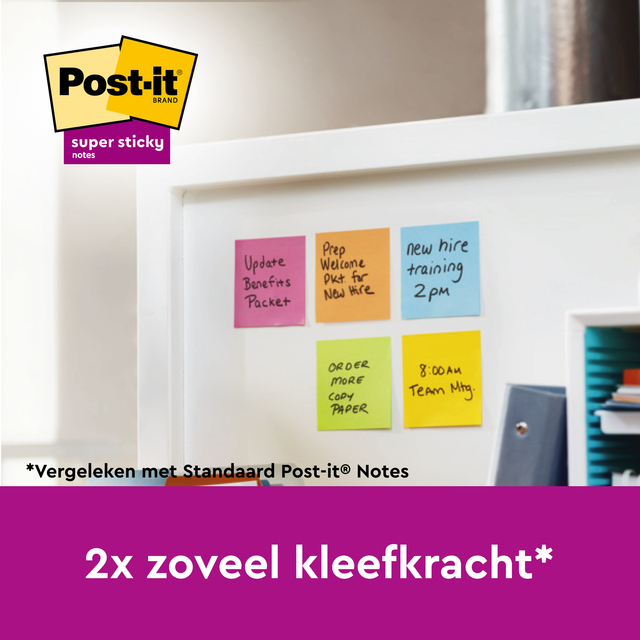 Memoblok Post-it 622 Super Sticky 47,6x47,6mm Cosmic 12 stuks