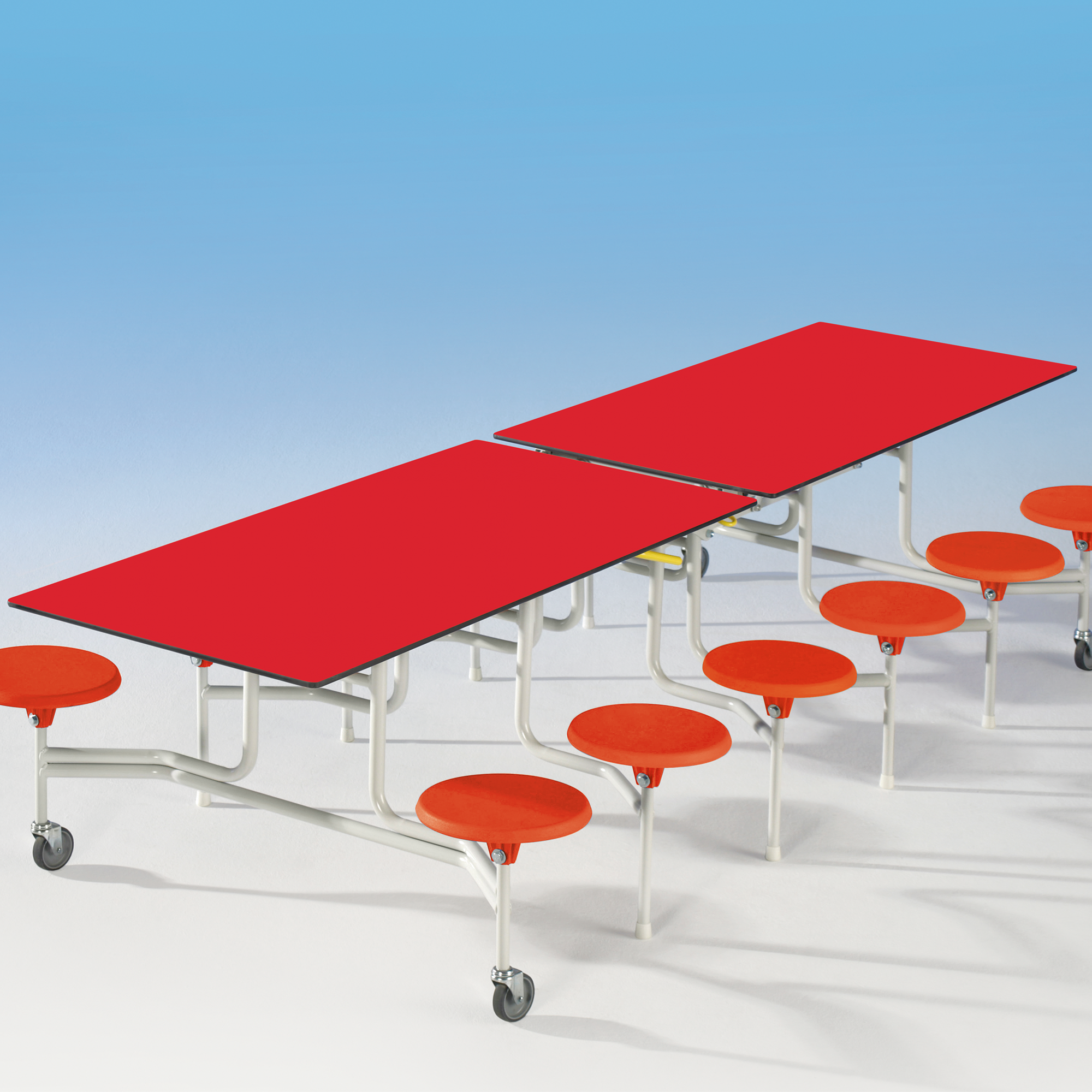 Spaceflex 2.0 klaptafel met geïntegreerde stoelen, "PowerSurf" volkernblad, rechthoekig