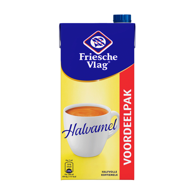 Koffiemelk Friesche Vlag halvamel 930ml