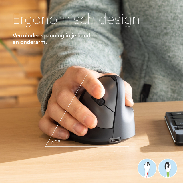 Muis R-Go Ergonomisch HE Break Wireless Rechts S