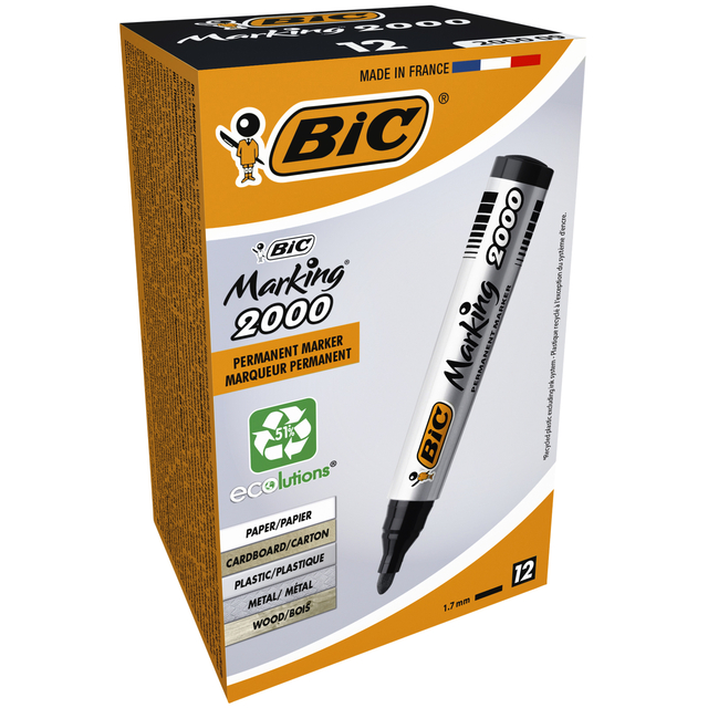 Viltstift Bic 2000 ecolutions rond large zwart