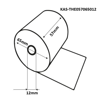 Thermorol 57x65x12mm 50mtr Thermisch - 50 stuks