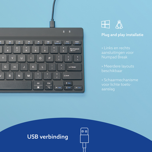 Toetsenbord R-Go Ergonomisch Compact Break QWERTY