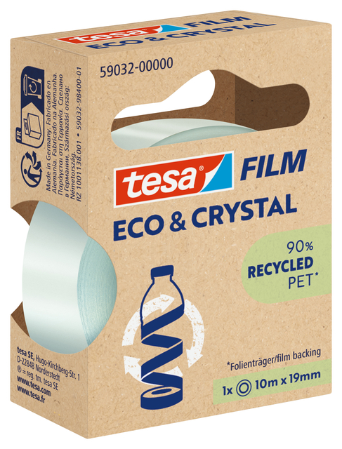 Plakband Tesa eco&crystal 59032 19mmx10m transparant blister