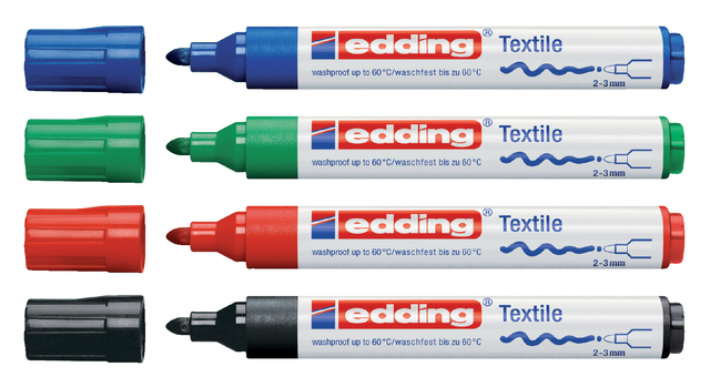 Viltstift edding 4500 textiel rond 2-3mm blauw