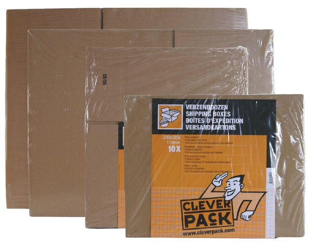 Verzenddoos CleverPack enkelgolf 305x220x250mm bruin pak à 30 stuks