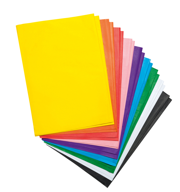 Transparant papier Folia 70x100cm 42gr assorti kleuren