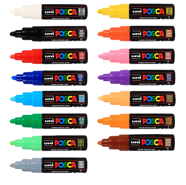 Verfstift Posca PC7M breed lichtgroen