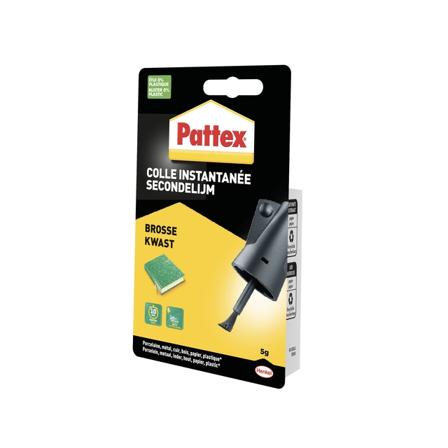 Secondelijm Pattex met kwast flacon 5 gram op blister