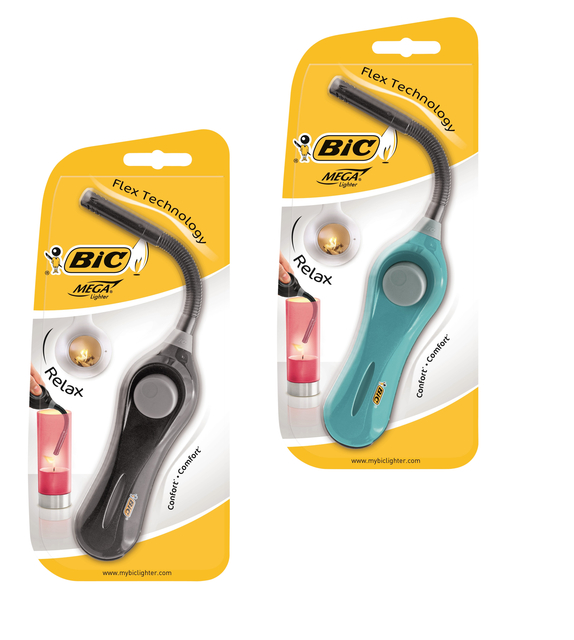 Aansteker Bic megalighter U140 flex assorti blister à 1 stuk