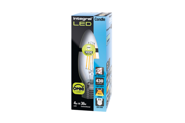 Ledlamp Integral E14 2700K warm wit 4W 470lumen