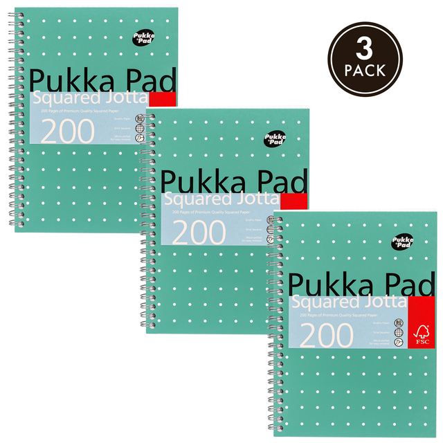 Notitieboek Pukka Pad Jotta A5 ruit 5x5mm 200 pagina's 80gr groen