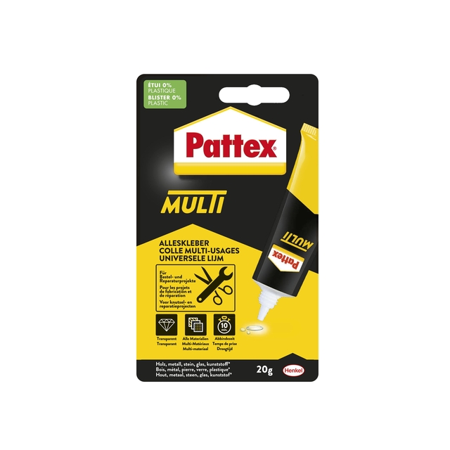 Alleslijm Pattex Multi tube 20 gram op blister