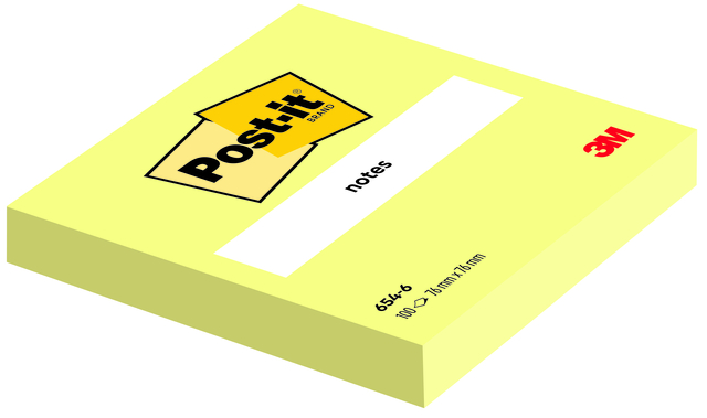 Memoblok 3M Post-it 6820 76x76mm Notes Canary Yellow