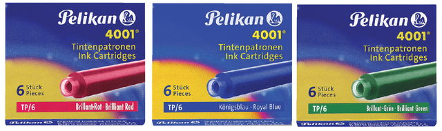 Inktpatroon Pelikan 4001 rood 6 stuks