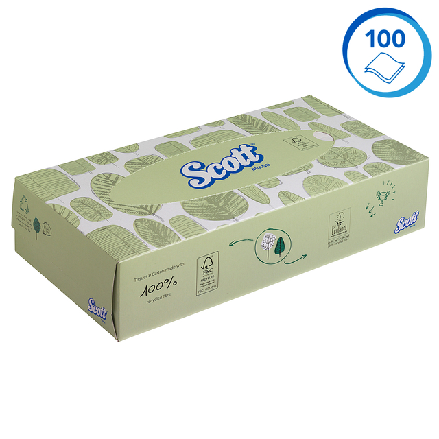 Facial tissues Scott 2-laags 100 vel wit 8837