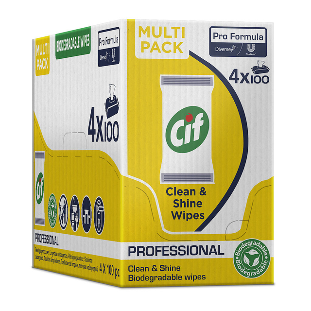 Reinigingsdoekjes CIF Pro formula Multi Clean&Shine 100 stuks