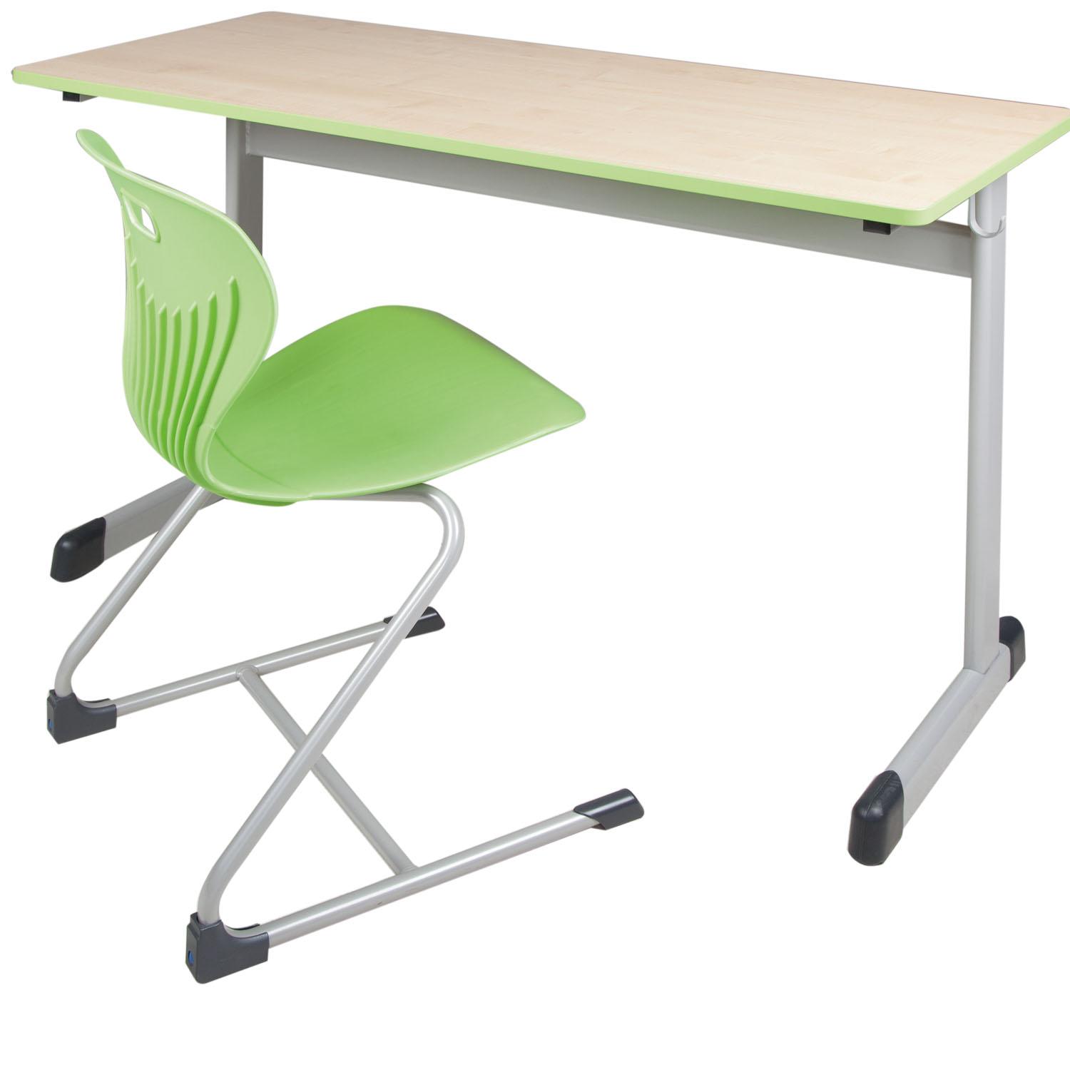 Tweezits tafel 130x55 cm model T, tafelblad melamine met ABS rand