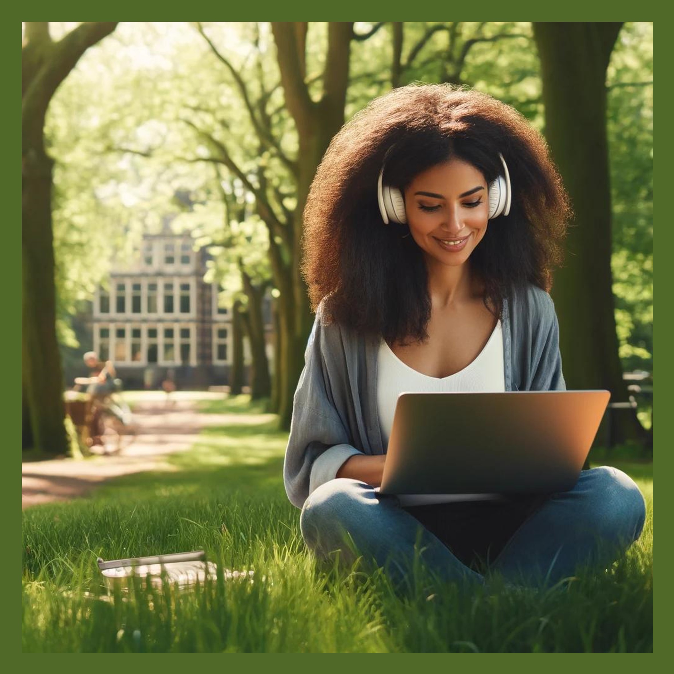 Buiten werken met je laptop in de zon