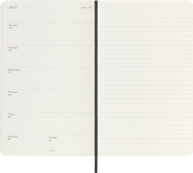 Agenda 2024/2025 Moleskine 18M Planner Weekly 7dagen/1pagina large sc black