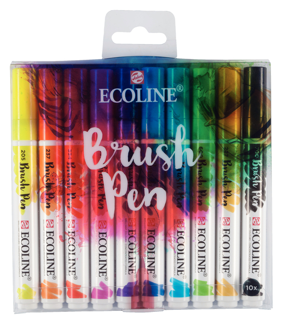 Brushpen Talens Ecoline set á 10 stuks assorti