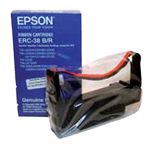 Lint Epson S015245 voor ERC38 nylon zwart/rood