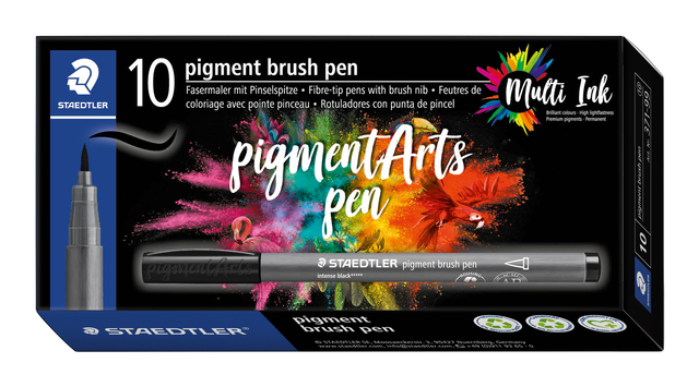 Brushpen Staedtler PigmentArts Intens zwart 1.0mm