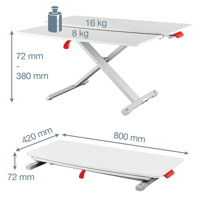 Zit-sta bureau Leitz Ergo Cosy met schuiflade