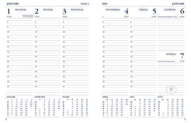 Agenda 2025 Ryam Weekplan Plus Mundior 7dagen/2pagina's zwart